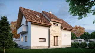 Proiect casa cu mansarda (132 mp) - Argenta Proiect casa cu mansarda (132 mp) - Argenta
